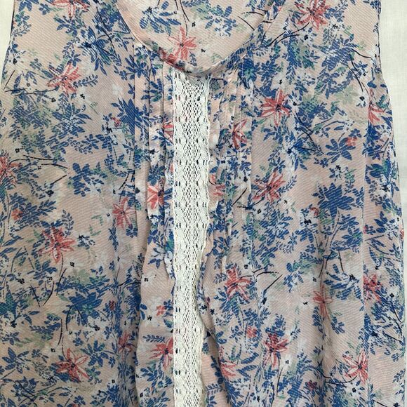 Maurices Women's 3X Multi Floral Babydoll Tank Plus Size Top Sheer Cottage Flowy - Picture 7 of 8